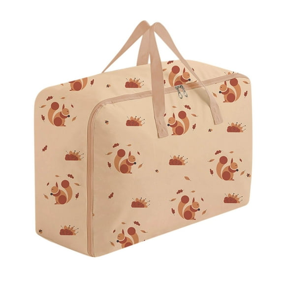 Kezqiaxn Large Home Storage Reusable Storage Bags With Strong Handles & Zippers, Heavy Duty Washable Moving Bag Wardrobe Sorting Storage Box Portable Storage Bin Beige