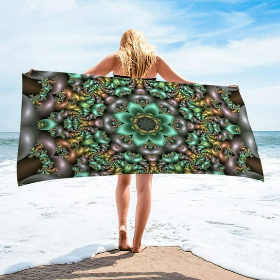 Kezqiaxn Mandalas Beach Towel, Indian Hippie Microfiber Beach Towels Quick Dry Bath Towels Sand Free Beach Towel Beach Blanket Multi-Purpose Towel For Travel Sports Swimming Pool Camping