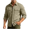 thumbnail image 1 of Kezqiaxn Mens Button Down Shirt Quick Drying Long Sleeve Breathable Work Shirts with Pockets Plus Size Fashion Mens Clothes, 1 of 9