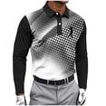 thumbnail image 1 of Kezqiaxn Mens Golf Shirt Fashion Lightweight Long Sleeve Button Down Shirts Fall Collared Pullover Casual Tops, 1 of 6