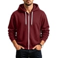 thumbnail image 1 of Kezqiaxn Mens Zip Up Hoodie Fall Long Sleeve Warm Athletic Jacket with Pockets Hoodies for Men Oversized Sweatshirt, 1 of 5
