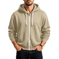 thumbnail image 1 of Kezqiaxn Mens Zip Up Hoodie Fall Long Sleeve Warm Athletic Jacket with Pockets Hoodies for Men Oversized Sweatshirt, 1 of 5