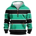 thumbnail image 1 of Kezqiaxn Mens Zip up Hoodie Fashion Striped Long Sleeve Casual Athletic Tops with Pockets Oversized Sweatshirt Winter Clothes Green M, 1 of 5