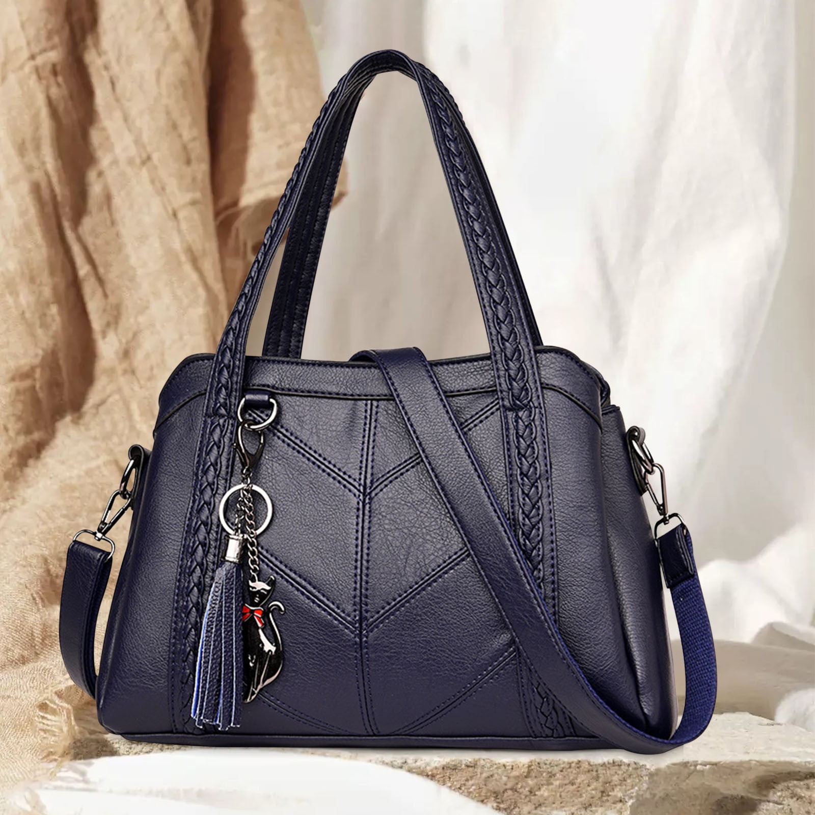 Kezqiaxn Messenger Bag Tote Bag for Women Ladies Large Capacity Handbag Soft Leather Woman Messenger Bags Purses Crossbody Blue