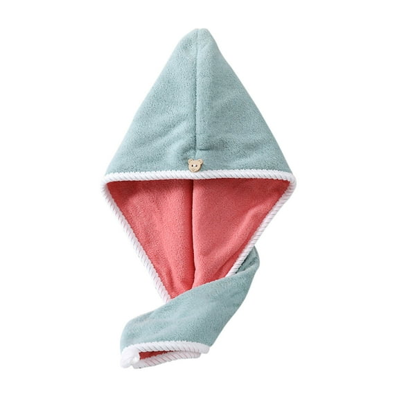 Kezqiaxn Microfiber Hair Towel Wrap, Hair Turban Towel Super Absorbent Twists Turban Dry Hair Caps with Buttons Bath Loop Fasten Salon Dry Hair Hat Quick Dry Bath & Shower Towel Green