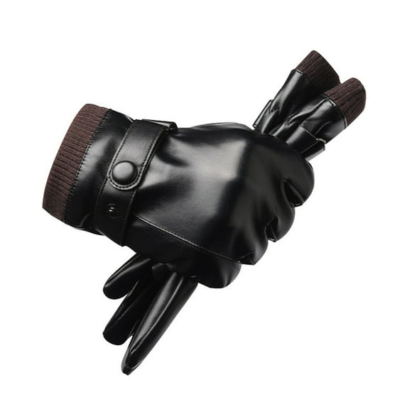 Kezqiaxn Motorcycle Gloves, Leather Gloves for Men,Winter Warm Touchscreen Gloves Soft Plush Gloves Cashmeres Lining, Christmas Gifts, Valentine'S Day Gifts Black