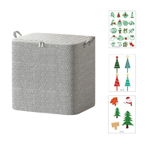 Kezqiaxn Non-Woven Zipper Storage Bag Household Storage and Organizer Containers With Sticker Label, Large-Capacity Moving Quilt Storage Basket Travel Storage