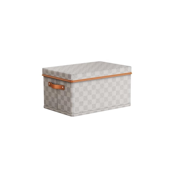 Kezqiaxn Organizer and Storage Clothes Storage Box Non-Woven Fabric Checkerboard Pattern and Earth Cover Clothes Storage Box Home Organizing Box Basket Toy Storage Box