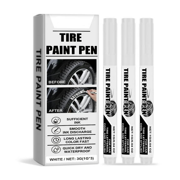 Kezqiaxn Paint Markers Oil Based, Writer Paint Pen for Car Tires, Oil-Based Marker for Tire Lettering, Waterproofs Ink, Fast Drying, Medium Size Tip, Apply at Home