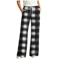 thumbnail image 1 of Kezqiaxn Pajama Pants Women Plaid Drawstring Elastic Waist Pj Pants Loose Casual Bottoms with Pockets Womens Clothes Multicolor F XL, 1 of 7