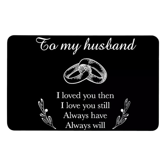 Kezqiaxn Personalized Engraved Message Metal Card for Men, Valentines Anniversary Birthday Christmas - Sentimental Engraved Wallet Inserts for Him Boyfriends Husband From Girlfriend Wife