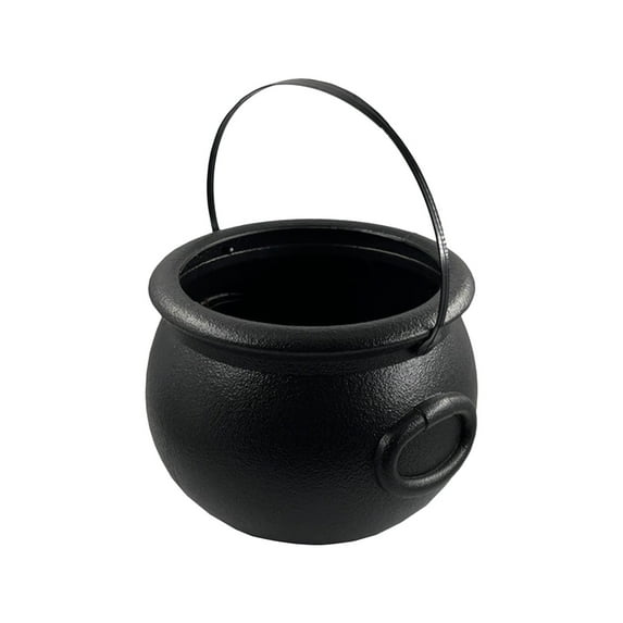 Kezqiaxn Plastic Cauldron Halloween Decor Witch Pot Flame Bucket Black Cauldron Halloween Candy Bucket Candy Rack Jar Bucket Decorations for Kids Halloween St. Patrick's Party Favors Black
