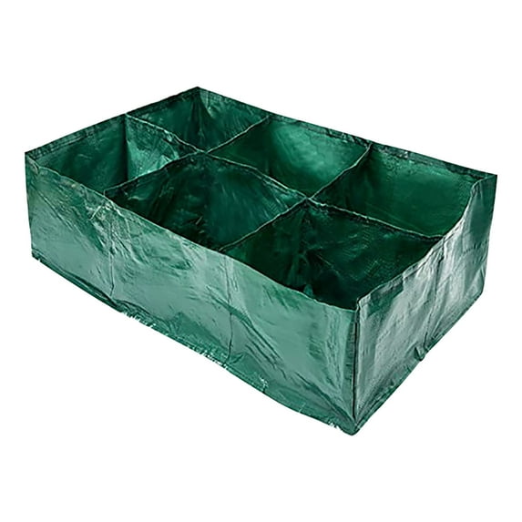 Kezqiaxn Plastic Raised Garden Bed 36 Gallons Planters Pe Planting Bed with 6 Divided Grids Rectangle Garden Beds Outdoor Flower Bed for Vegetables Fruit Flowers