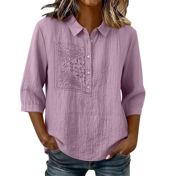 Kezqiaxn Plus Size Blouses for Women Half Sleeve Collared Button Down Shirts Summer Tops Fashion Trendy Women's Clothing