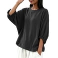 thumbnail image 1 of Kezqiaxn Plus Size Shirts for Women Fashion Ruffle Half Sleeve Crew Neck Dressy Summer Tops Business Work Blouses, 1 of 7