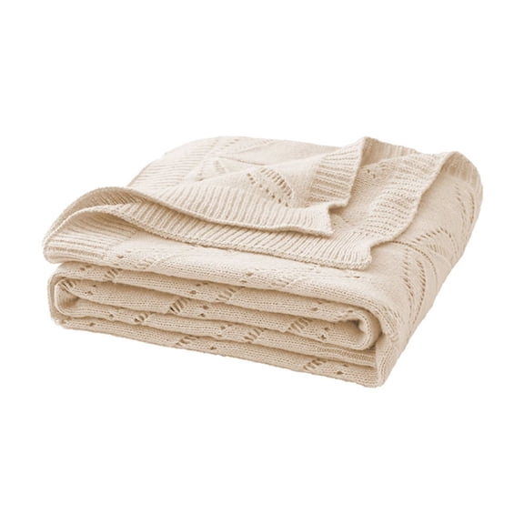Kezqiaxn Plush Blanket 51.18x66.92In Cool Knitted Blanket Couch Throw Blanket Ice Blanket for All Season Lightweight Summer Quilt for Adults Children Baby Beige