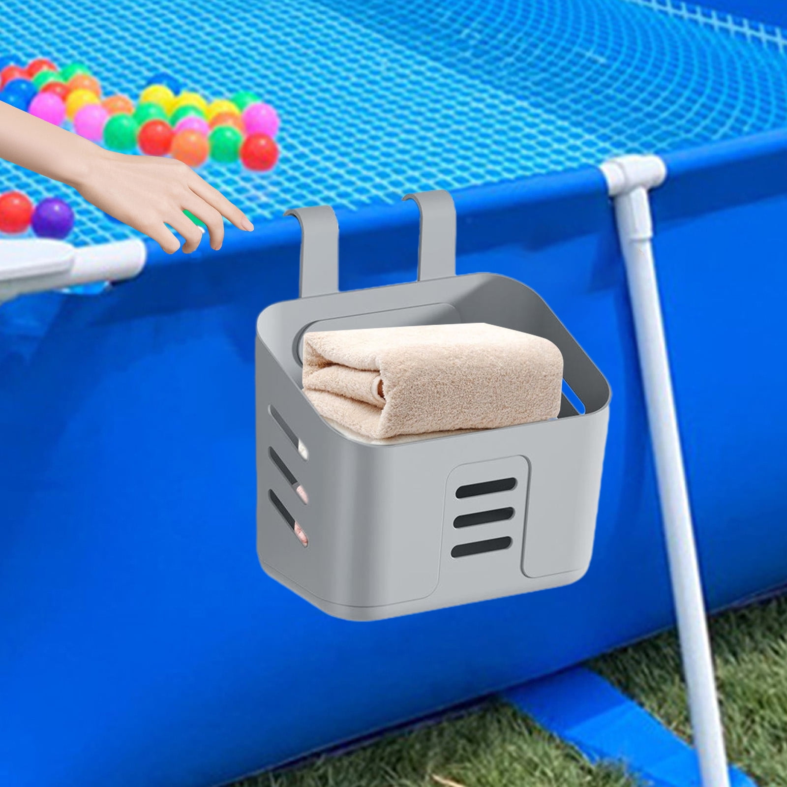 Kezqiaxn Poolsides Storage Basket for Above Ground Pools, Big Pooling ...