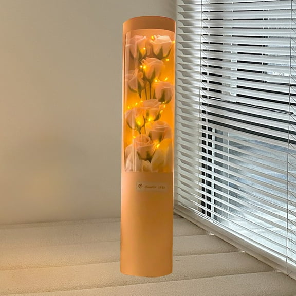 Kezqiaxn Preserved Flowers Gifts for Her Artificial Rose Flower Bouquet with Led Lights for Mother'S Day, Fake Flowers for Anniversaries, Special Occasion, Home Decoration Pink