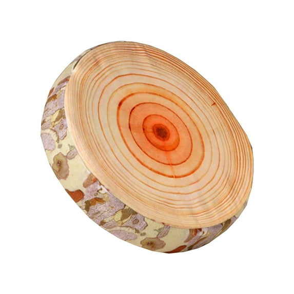 Kezqiaxn Round Throw Pillow Wood Slice Chair Pads Decorative Wood Sofa Pillows Tree Stump Floor Cushions Natural Wood Cushion Pillow Digital Printing Forest Decor for Bedroom Living Room 11.81Inch