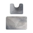 thumbnail image 1 of Kezqiaxn Rugs Set Leaf Bathroom Rugs Sets 2 Piece Water-Absorbent Non-Slip Bath Mat for Toilet Room Living Room Bedroom Kitchen Doormat Floor Mats Gray, 1 of 8