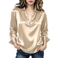 thumbnail image 1 of Kezqiaxn Shirts for Women Pullover Long Sleeve Collared Dressy Summer Tops Business Work Blouses Plus Size Fashion, 1 of 9