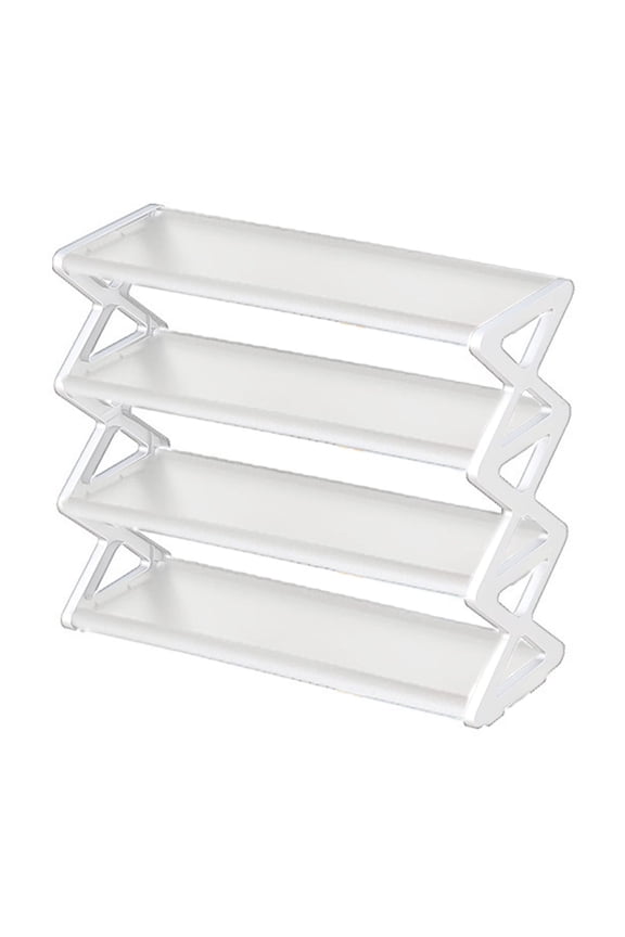 Shoe Rack Organizer Metal Shoe Racks Space Saving Z-Shaped Shoe Rack for 8 Pairs Of Shoes, Sports Shoes, Casual Shoes Shoe Rack for Front Door Entrance White