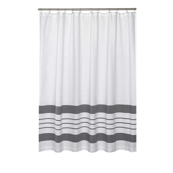 Kezqiaxn Shower Curtains for Bathroom, Tassel Boho Shower Curtain White Gray Striped Hand-Knitted Pattern Fabric Shower Curtains for Bathroom Heavy Weighted Spa Hotel Decorative Bath Curtains
