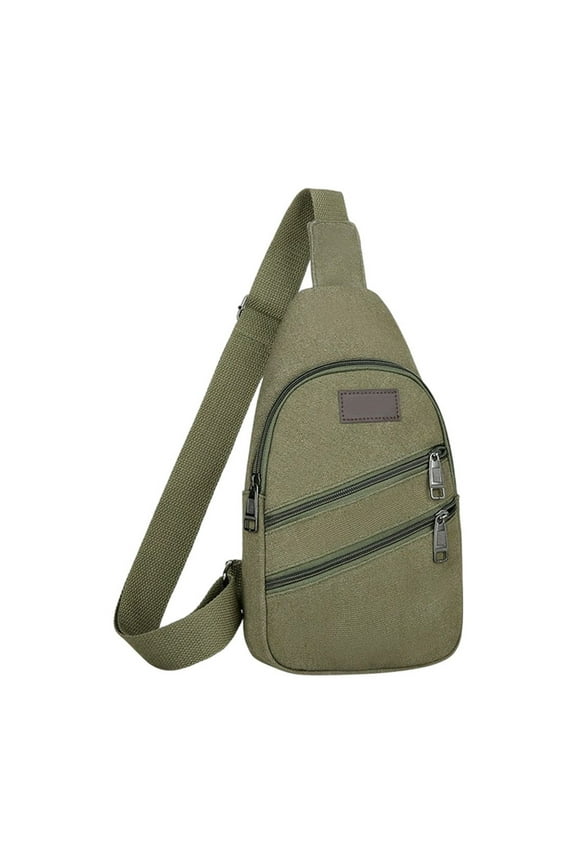 Small Sling Bag for Women Men, Thickened Zipper Strap Bag, Casual Crossbody Sling Backpack, Shoulder Daypack, Portable Hiking Daypacks, Multipurpose Cross Body Chest Bag Green