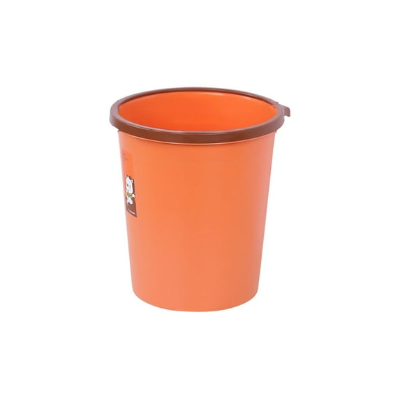 Kezqiaxn Small Trash Can, 8.85x7.67Inch Portable Trash Cans Plastic Trash Bin, Wastebasket Recycling Bin, Round Garbage Can for Bathroom, Office, Bedroom, Kitchen Orange