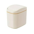 thumbnail image 1 of Kezqiaxn Small Trash Can with Lid, 6.5x6.3In Desktop Trash Can Living Room Debris Bucket Home Desk Restaurant Storage Barrel Car Trash Cans Mini Garbage Can Beige, 1 of 6