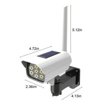 Kezqiaxn Solar Lights Outdoor Solar Powered Human Sensor Security Fake Dummy Camera With Flashing Led Outdoor Use for Garden & Business White