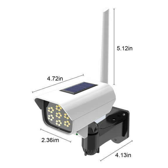 Kezqiaxn Solar Lights Outdoor Solar Powered Human Sensor Security Fake Dummy Camera With Flashing Led Outdoor Use for Garden & Business White