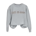 thumbnail image 1 of Kezqiaxn Sweatshirt for Women Fashion Letter Print Long Sleeve Casual Pullover Tops Fall Crew Neck Sweatshirts Womens Clothes Gray M, 1 of 4