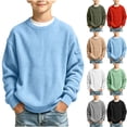 thumbnail image 1 of Kezqiaxn Teen Boy Clothes Long Sleeve Crewneck Sweatshirt with Pocket Fall Fashion Basic Pullover Tops School Kids Clothes Size 5-16, 1 of 6