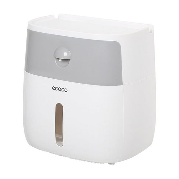 Kezqiaxn Toilet Paper Holder with Shelf Wall-MountedSensor Tissue Box- Sensor Automatic Paper Dispensing Machine- Punch- Paper Box for Household and Commercial Bathrooms- Transparent Viewin