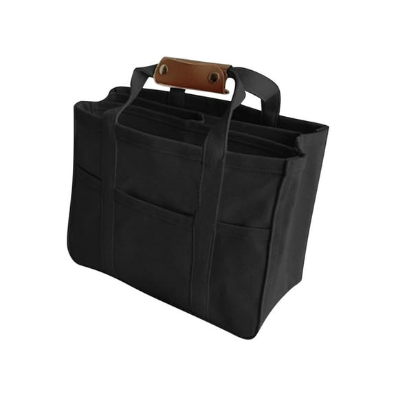 Kezqiaxn Tote Bag for Women Work New Handheld Canvas Bags Multi Functional Storage Shoulder Pouch Fashion Super-Capacity Three-Layer with Buckle Storage Backpack Black