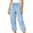 thumbnail image 1 of Kezqiaxn Trousers Pants for Women Summer Checkered Elastic Waist Loose Casual Pants with Pockets Fashion Clothing, 1 of 6