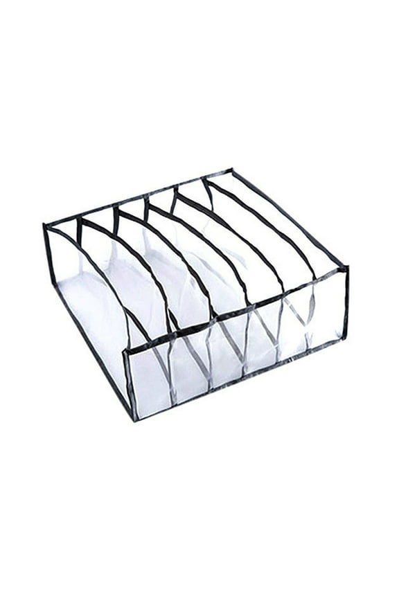 Underwear Organizer, Clear Underwear Storage Box With Compartments Socks Bra Underpants Organizer Drawers Storage Bag Wardrobe Sorting Drawers Storage Bin Black