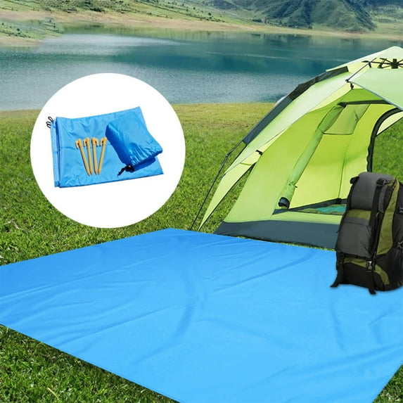 Kezqiaxn Waterproofs Camping Tent Tarp - 59.05*43.3Inches Picnic Mat Multifunctional Tent Footprints Ground Cloth for Camping, Hiking and Survival Gear, Lightweight and Compact Blue