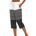 thumbnail image 1 of Kezqiaxn Women's Capris Faashion Drawstring Floral Printed Elastic Waist Loose Casual Cropped Pants with Pockets Womens Capri Pants, 1 of 5