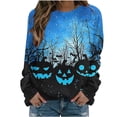thumbnail image 1 of Kezqiaxn Women's Sweatshirt Halloween Pumpkin Long Sleeve Fall Casual Pullover Tops Crew Neck Sweatshirts Women Trendy Clothes, 1 of 6