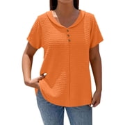 Kezqiaxn Womens Summer Tops Short Sleeve Collared Button Down Shirts Business Dressy Work Blouses Plus Size Fashion