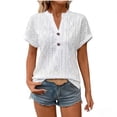 thumbnail image 1 of Kezqiaxn Womens Summer Tops Short Sleeve v-neck Loose Button Down Shirt Blouses for Women Dressy Casual Fashion Clothing 2026, 1 of 6