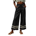 thumbnail image 1 of Kezqiaxn Womens Wide Leg Pants Drawstring Lace Splice Elastic Waist Loose Casual Trousers with Pockets Lounge Pants Women, 1 of 6