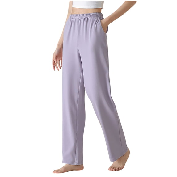 Kezqiaxn Workout Pants Women Stretchy Athletic Elastic Waist Casual Loose Pants Trousers Pants Plus Size Womens Clothing