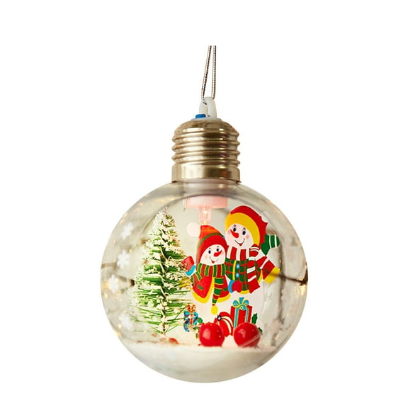 Kezqiaxn christmas ornaments balls, Christmas ornament Luminous Ball Snowman Santa Shatterproof Christmas Tree dcorations balls ornament hanging ball new year party Decorations