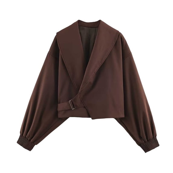 Kezqiaxn Lightweight Jacket Women Fall Solid Long Sleeve Loose Casual Outerwear Collared Travel Coat Fashion Clothing