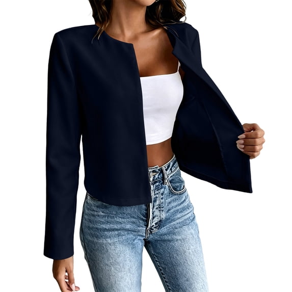 Kezqiaxn Lightweight Jacket Women Fashion Long Sleeve Cardigan Business Casual Work Jacket Women's Coats Spring Fall Clothes