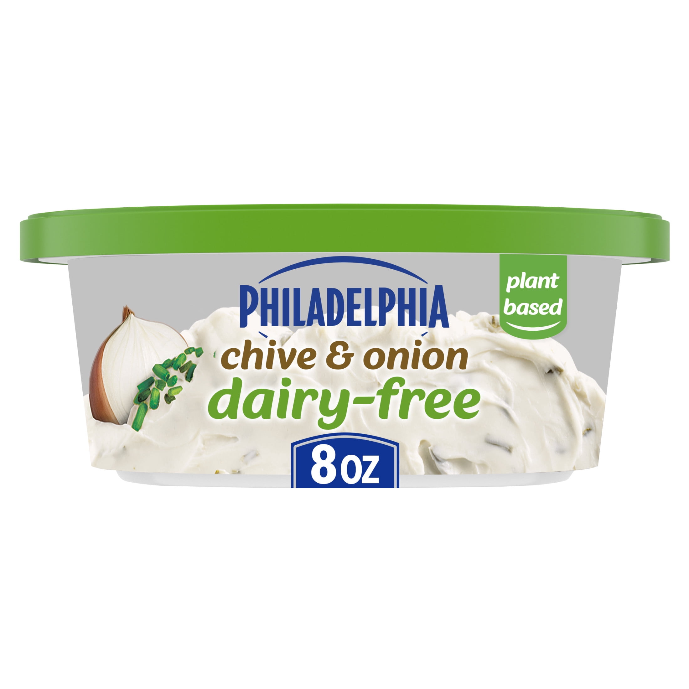 Philadelphia Plant-Based Dairy Free Chive & Onion Cream Cheese Spread, 8 oz Tub