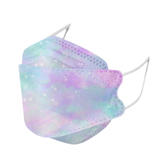 Kf94 Mask Pastel Galaxy Print 3D Disposable Face Mask 10 Count Protective Breathable for Daily Outdoor Use